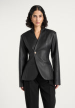 ina-leather-cinched-waist-kimono-blazer