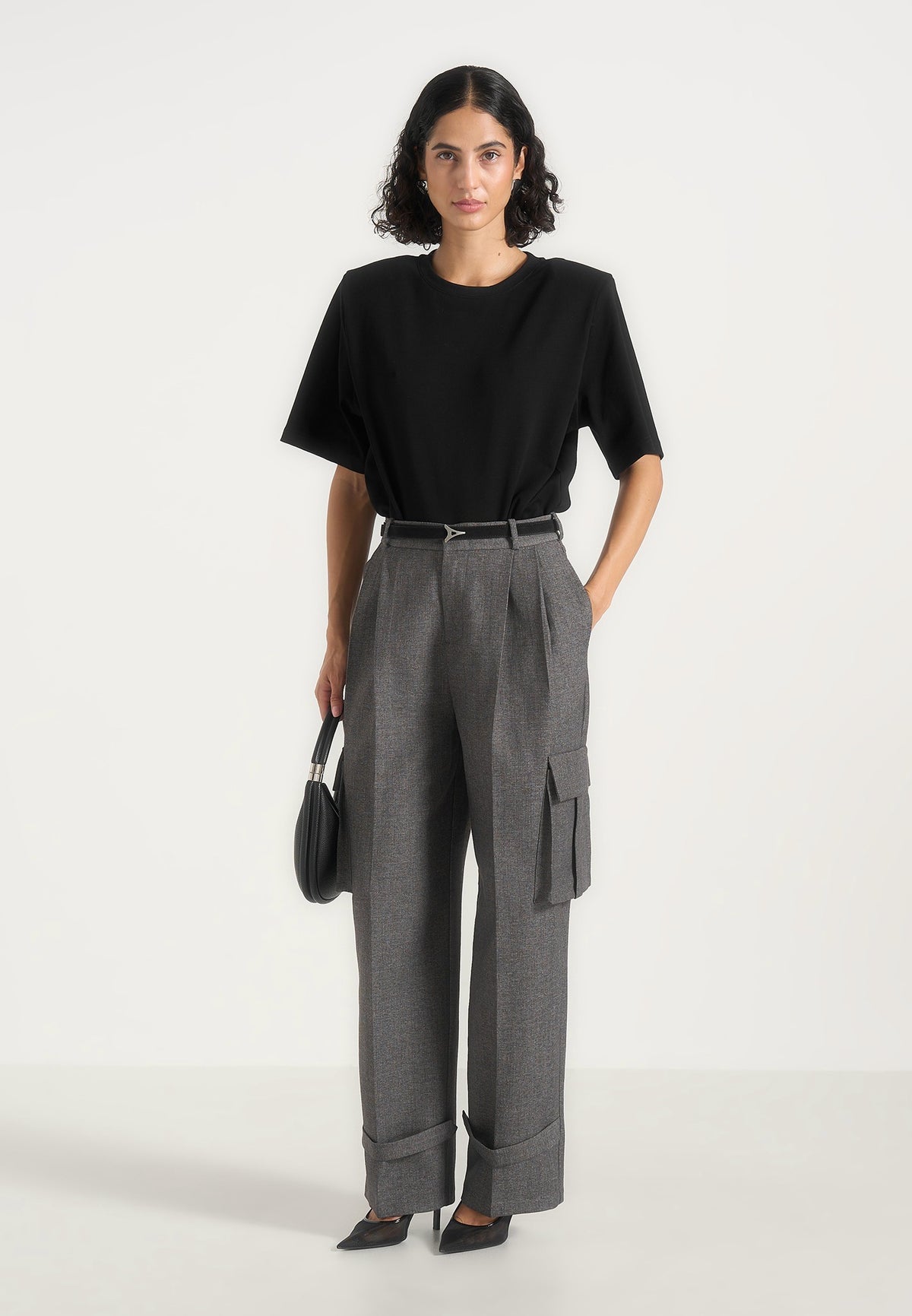 textured-tailored-pleated-cargo-trousers-grey