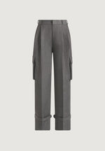 textured-tailored-pleated-cargo-trousers-grey