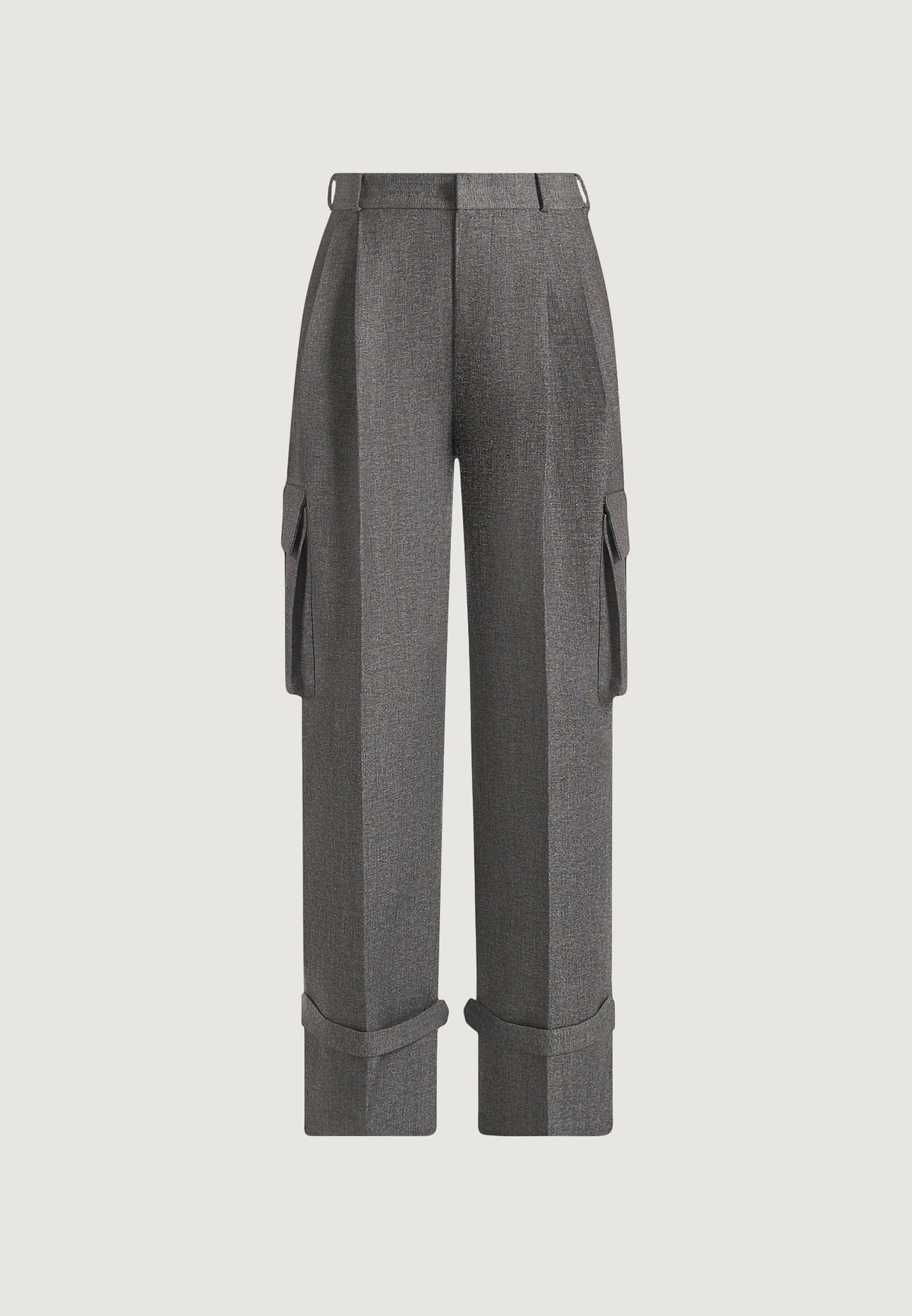 textured-tailored-pleated-cargo-trousers-grey