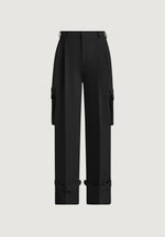 textured-tailored-pleated-cargo-trousers-black