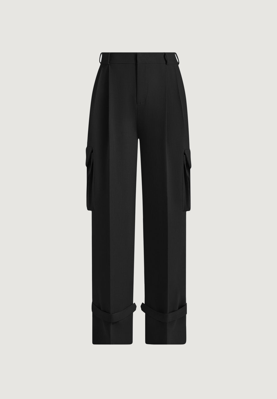 textured-tailored-pleated-cargo-trousers-black