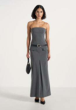 tabitha-tailored-pinstripe-bandeau-belted-maxi-dress-grey