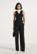 irene-collar-detail-cinched-waistcoat-black-white