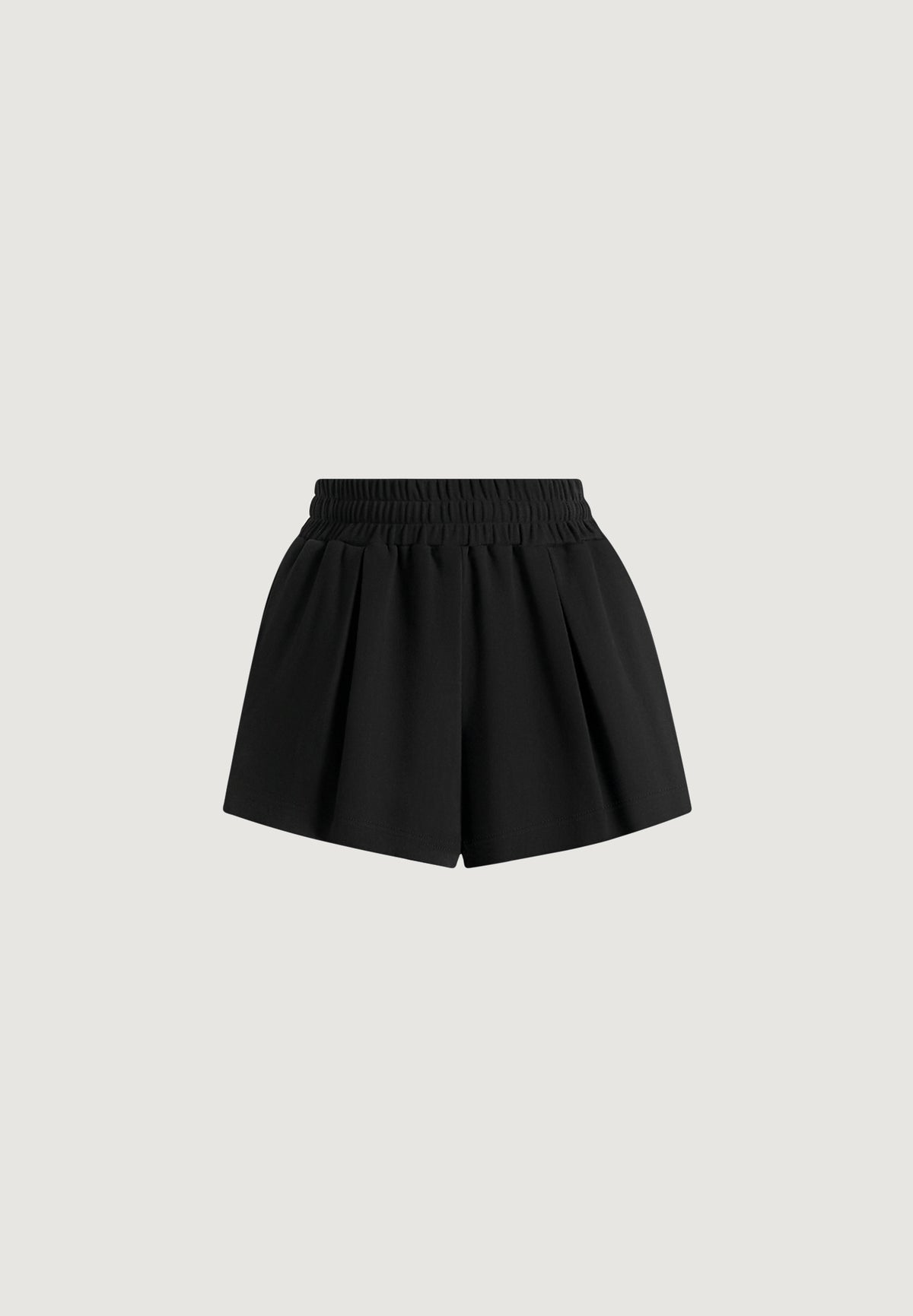 sh002-gathered-waist-cotton-shorts-black