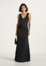 fiona-satin-fan-pleat-maxi-skirt-black