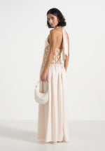 ava-halter-embellished-corset-gathered-maxi-dress-cream