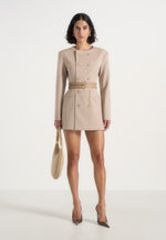 sierra-double-breasted-belted-blazer-dress-beige