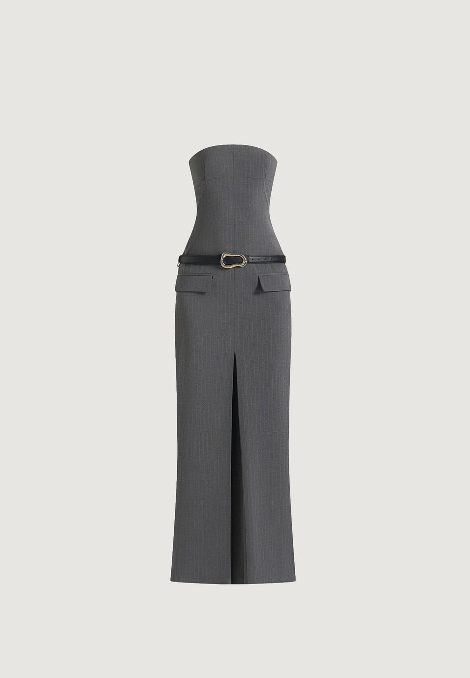 tabitha-tailored-pinstripe-bandeau-belted-maxi-dress-grey