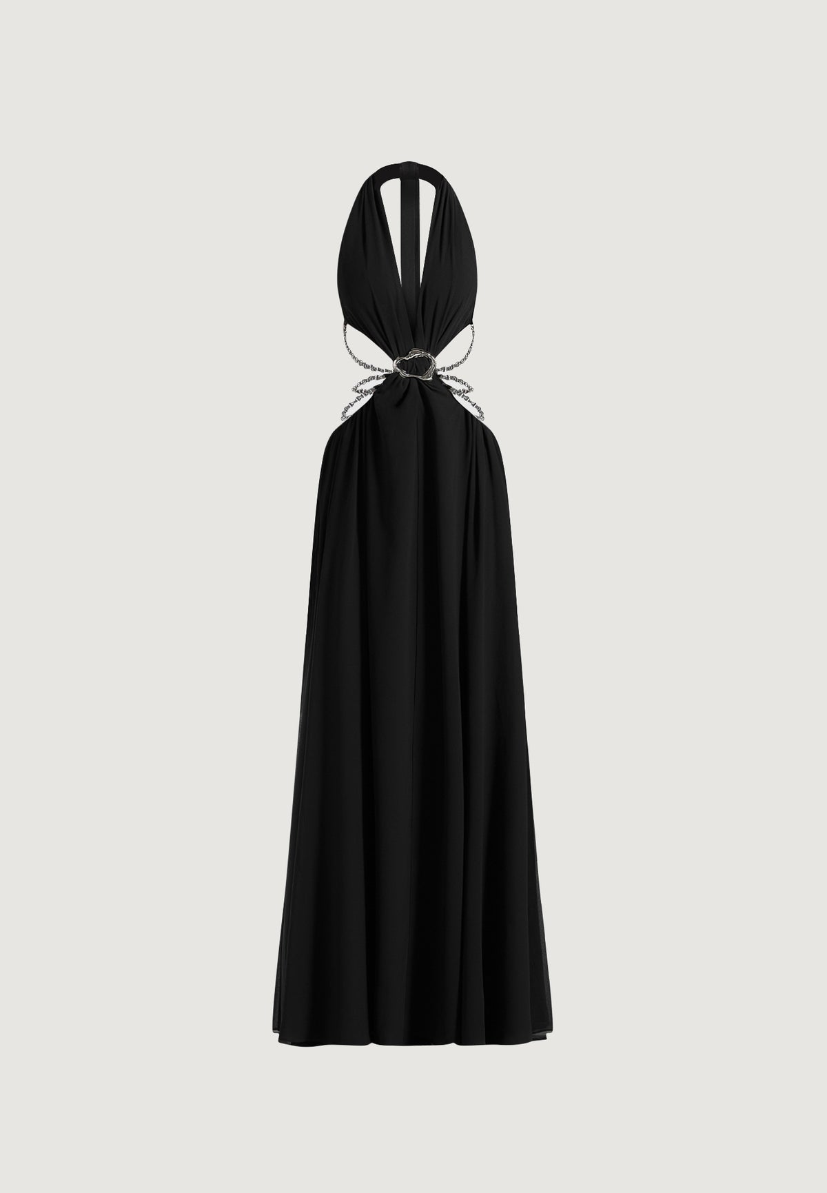 june-chain-belt-cut-out-georgette-halter-maxi-dress-black
