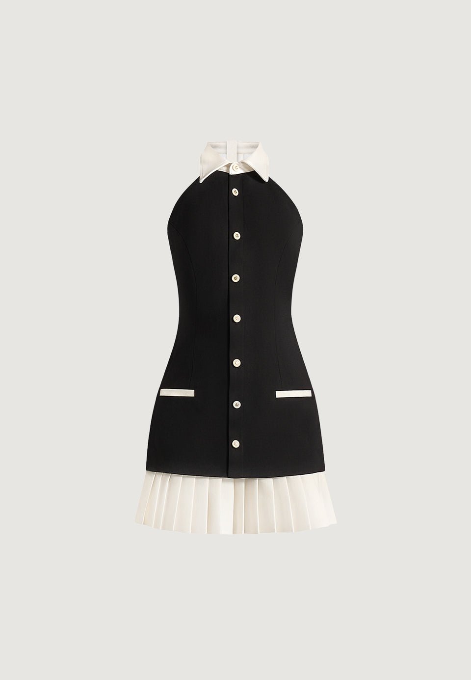 jasmine-halter-pleated-mini-dress-black