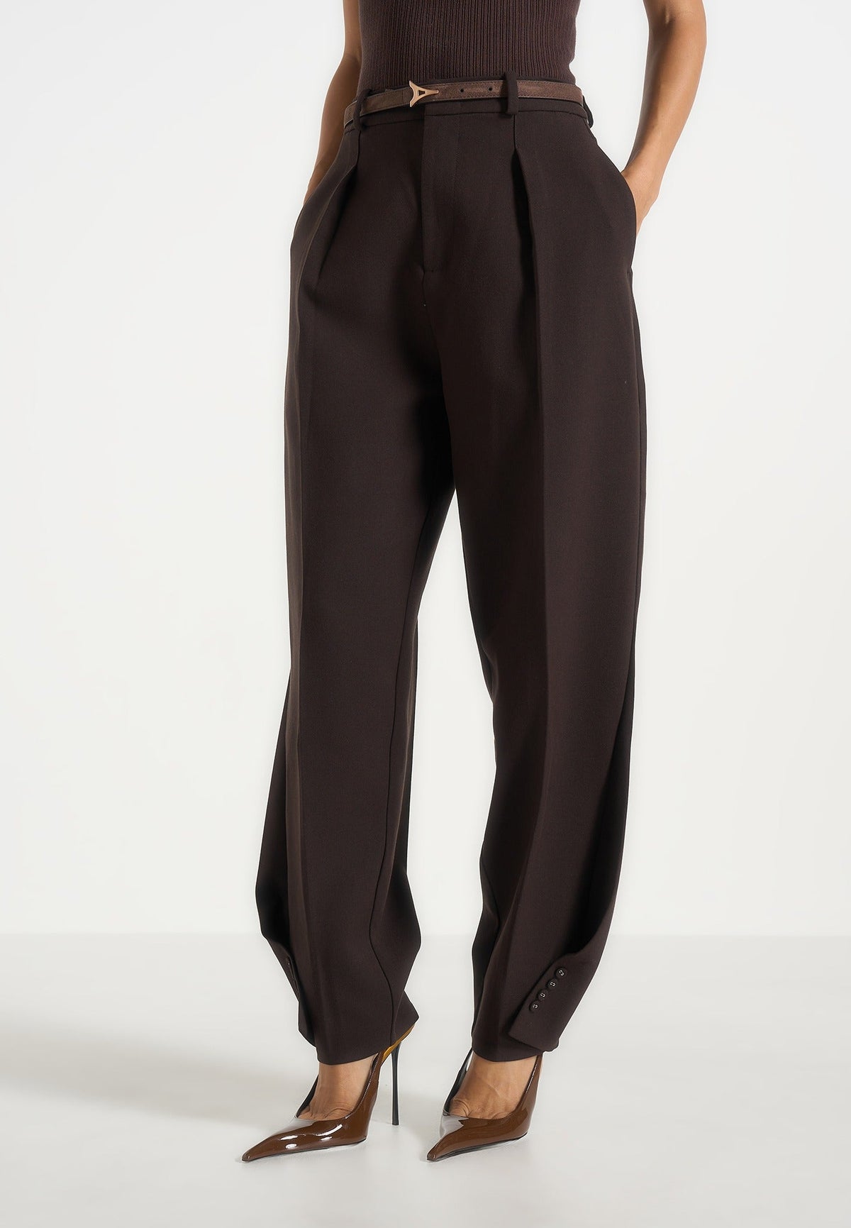 sophie-twist-leg-tailored-trousers-brown