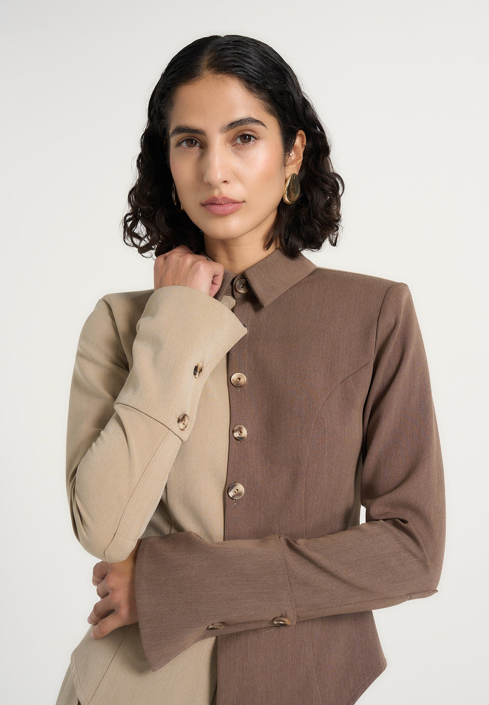 sonia-two-tone-tailored-shirt-taupe-brown