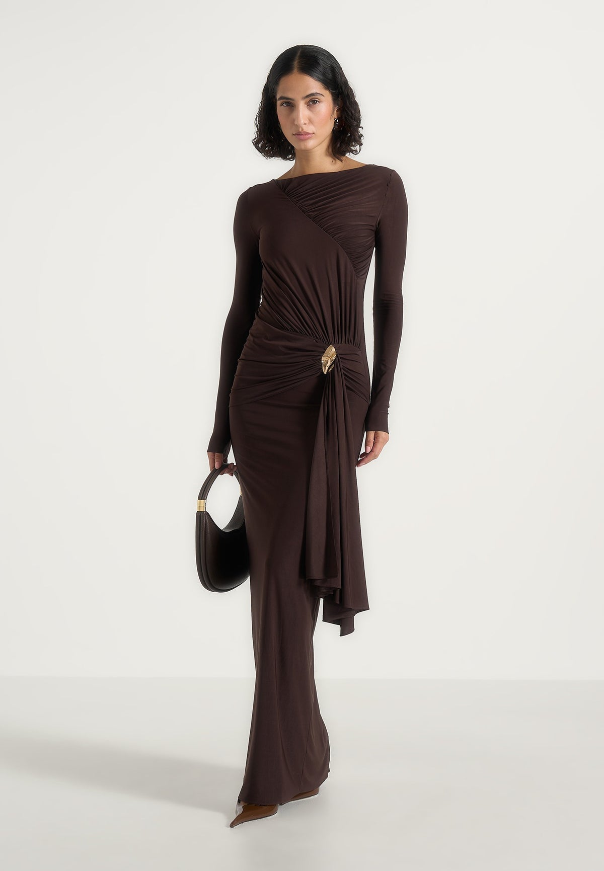 edena-asymmetric-ruched-draped-maxi-dress-brown
