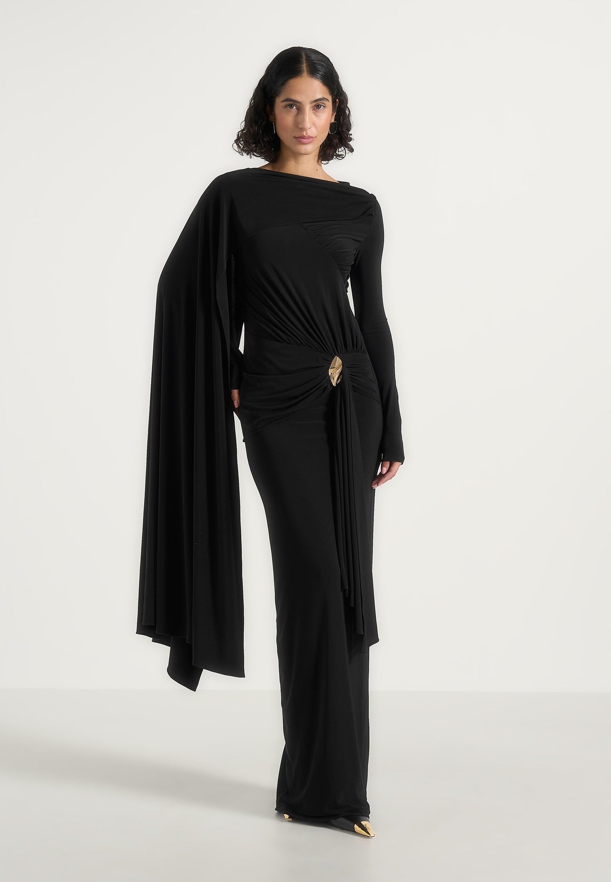 edena-asym-ruched-draped-maxi-dress-black