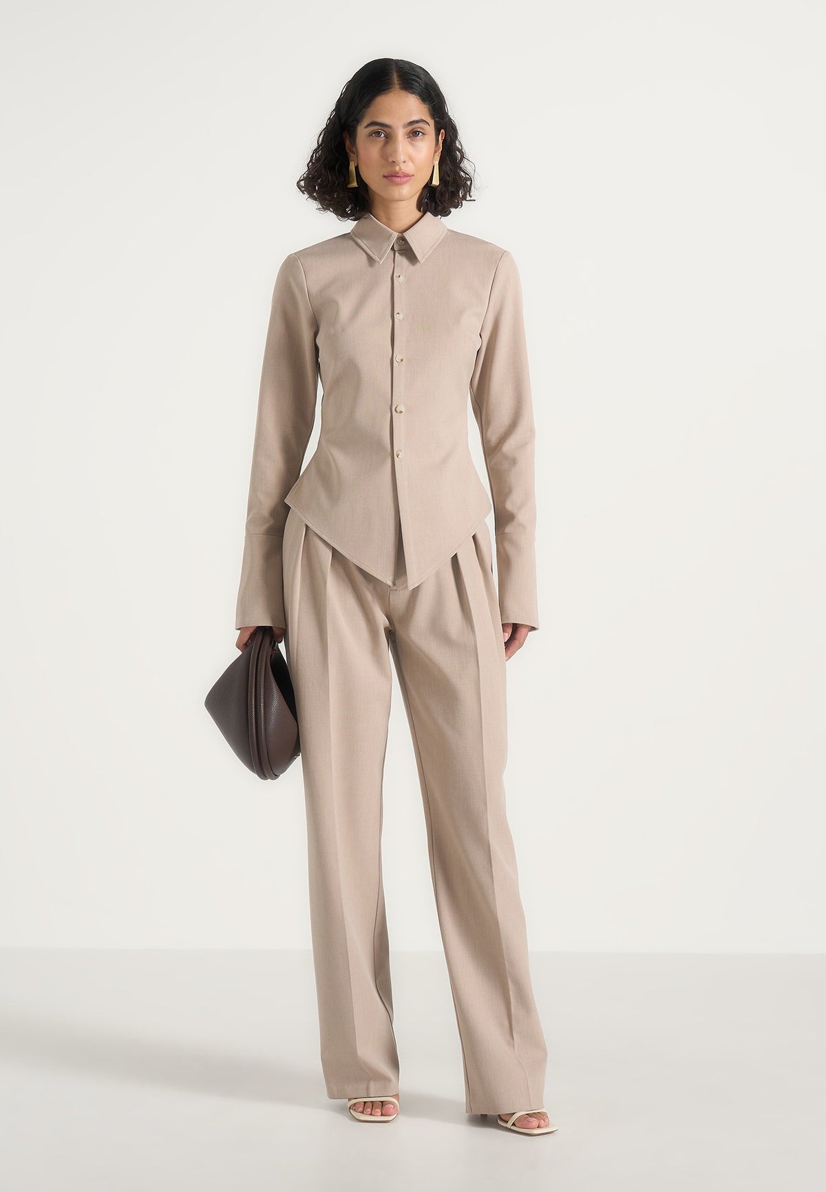 sonia-tailored-cinch-shirt-beige
