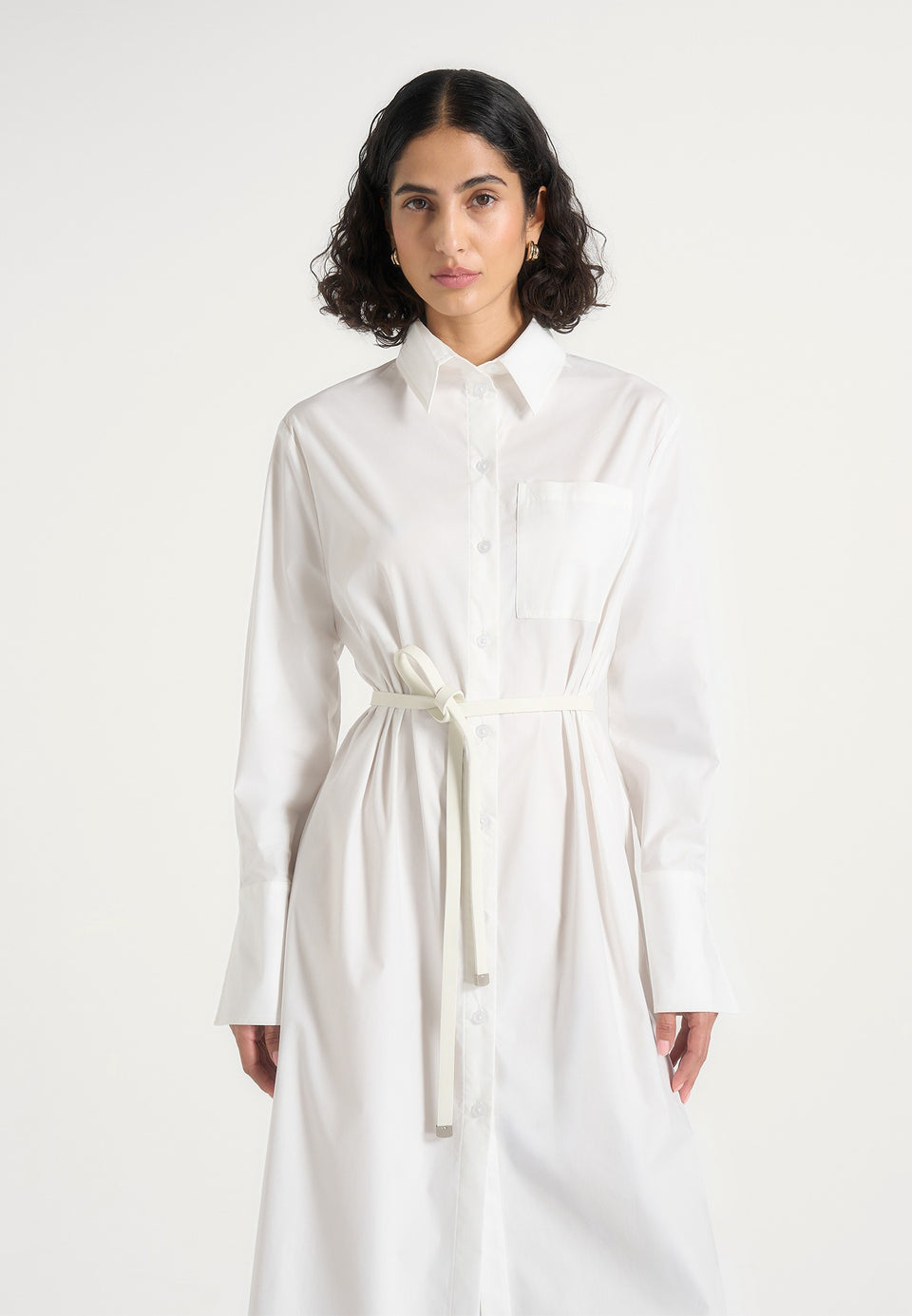 isa-belted-cotton-midi-shirt-dress-white