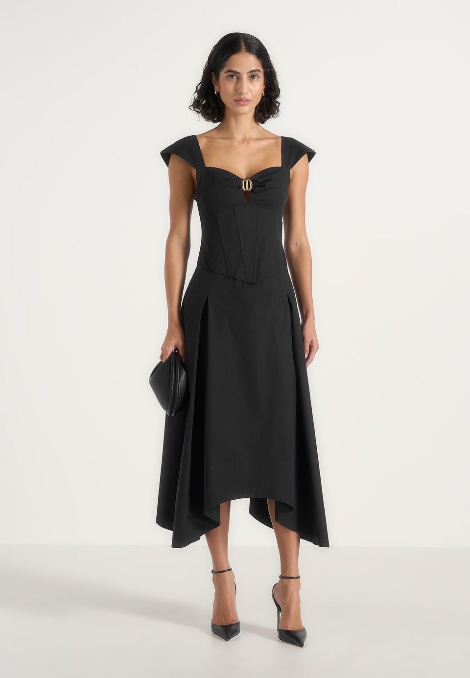 faith-cap-sleeve-corset-cotton-midi-dress-black