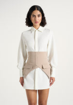 keira-corset-overlay-shirt-mini-dress-white-taupe
