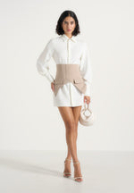 keira-corset-overlay-shirt-mini-dress-white-taupe