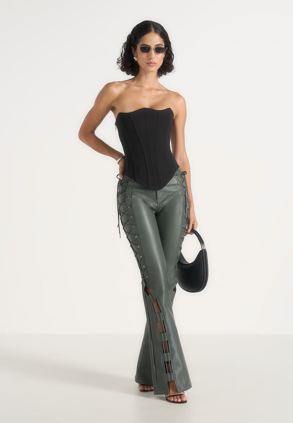 ambre-leather-lace-up-flared-trousers-olive