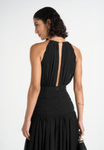 fabienne-metallic-ruched-halter-maxi-dress-black