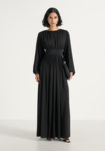 ivana-modest-pleated-cinch-maxi-dress-black