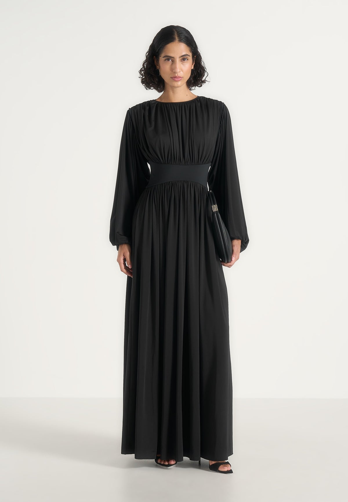 ivana-modest-pleated-cinch-maxi-dress-black