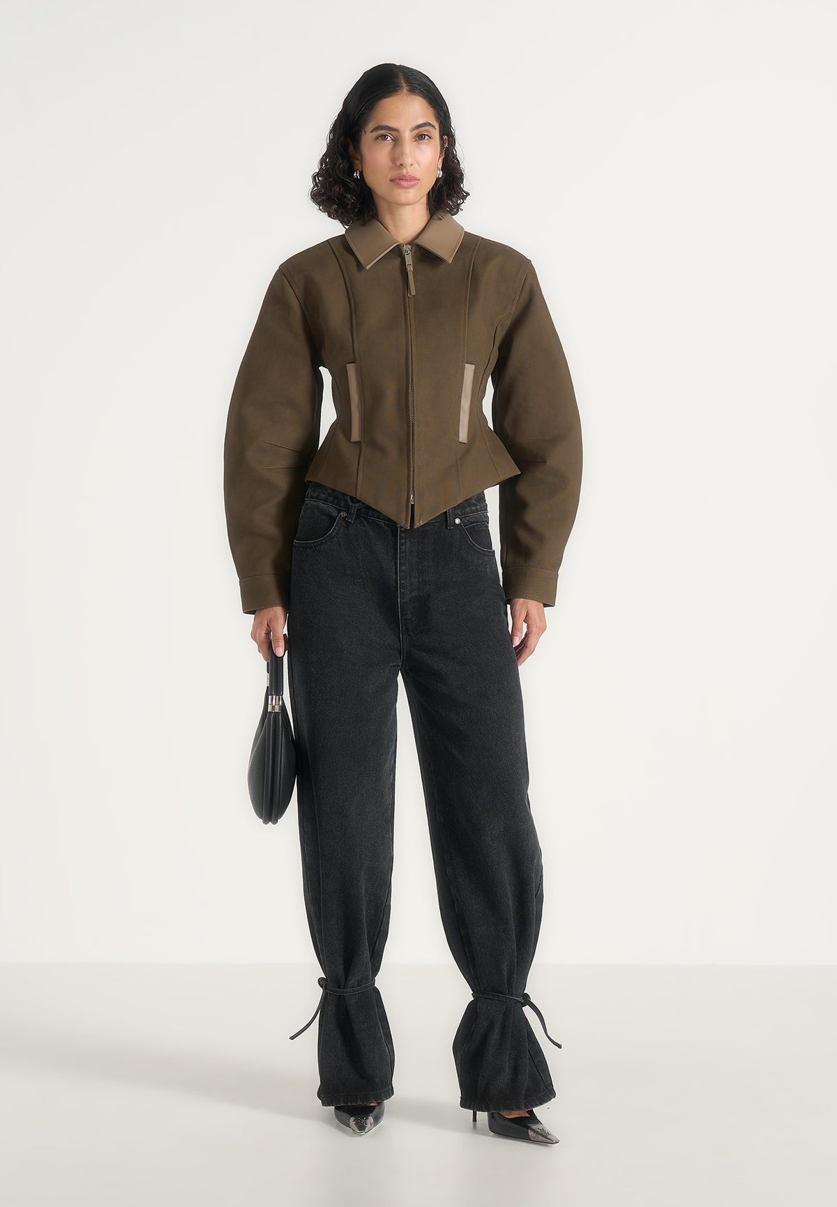 Sky - Hourglass Gabardine Jacket - Khaki