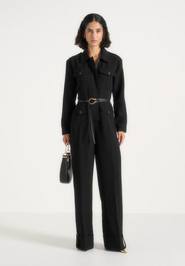 ruby-tailored-crepe-belted-utility-jumpsuit-black