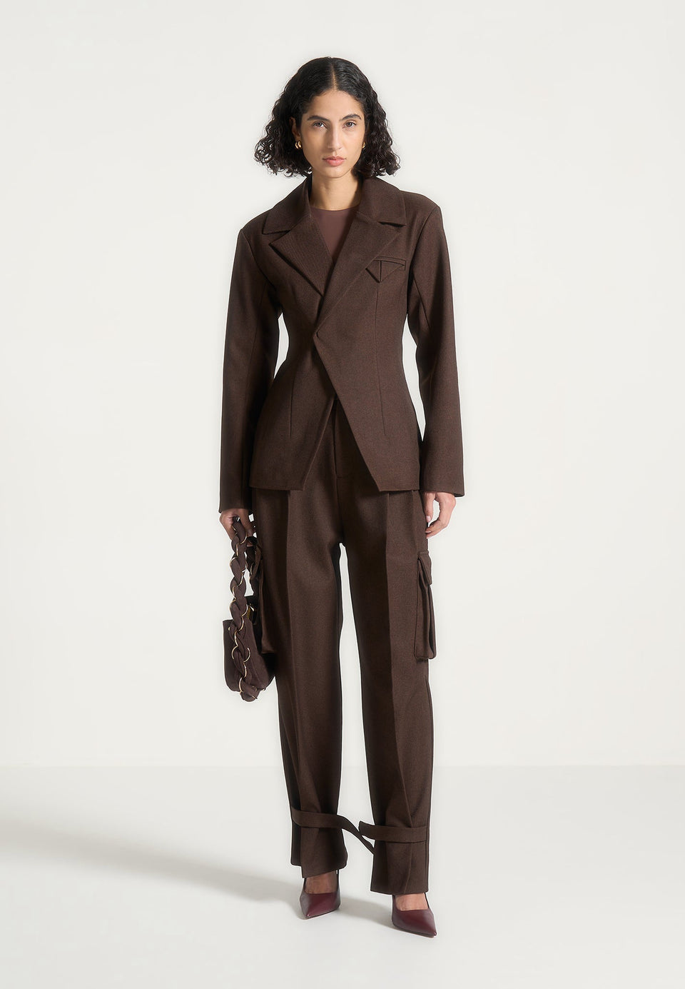 danielle-tailored-pleated-cargo-trousers-brown