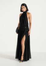 Matilda Gathered Maxi Dress - Black