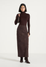 Honor - Wool-Blend Turtleneck Knit Bodysuit - Brown