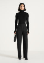 Honor - Wool-Blend Turtleneck Knit Bodysuit - Black