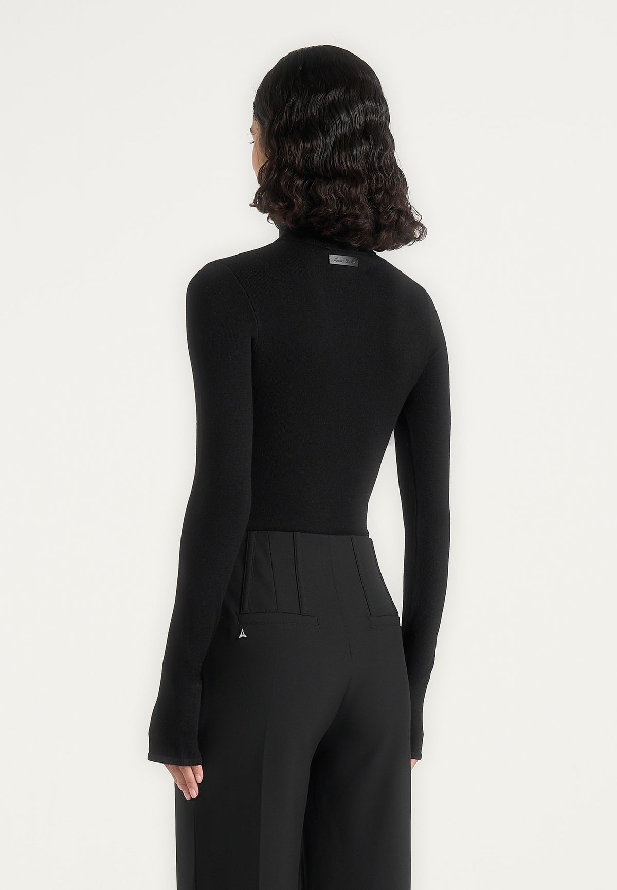 Honor - Wool-Blend Turtleneck Knit Bodysuit - Black