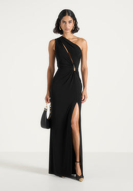 Vanessa Asymmetric Maxi Dress - Black