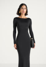 Tilly - Open Back Chain Detail Maxi Dress - Black
