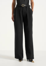 Jodie Pleated Trousers - Black