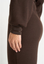 Esme - Belted Knit Maxi Sweater Dress - Brown
