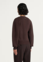 Tessa - Cinched Waist Cotton Cardigan - Brown