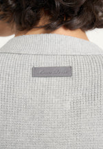 Tessa - Cinched Waist Cotton Cardigan - Grey