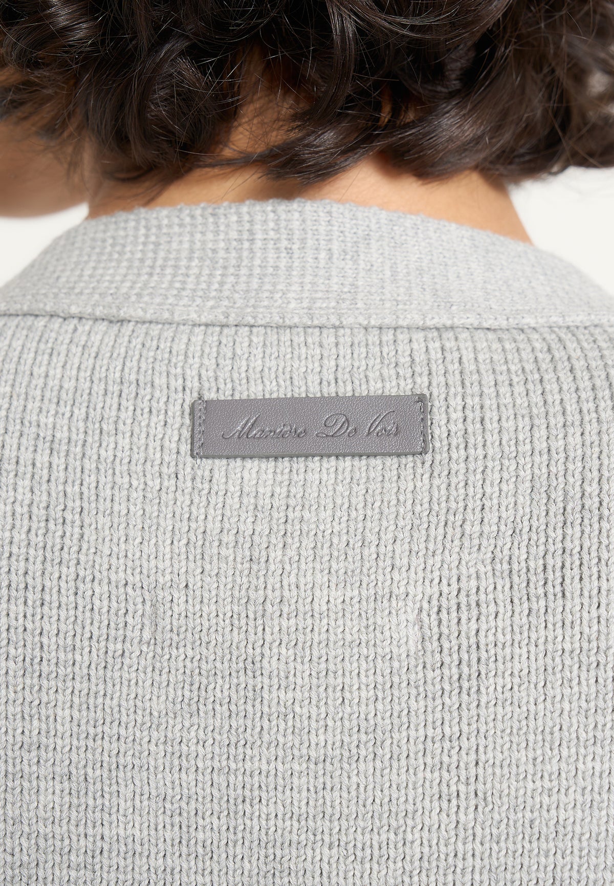Tessa - Cinched Waist Cotton Cardigan - Grey
