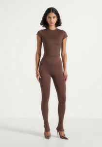 Wren - Cap Sleeve Baby Tee - Brown