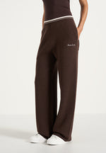 Max - Color Block Signature Knit Track Pants - Brown / Cream