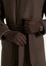 Mario - Suede & Leather Gloves - Brown