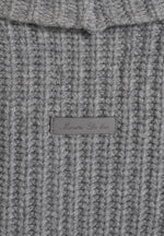 Makayla - Shawl Collar Rib Knit Cardigan - Grey