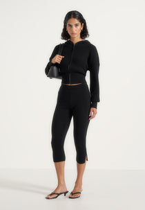 Zola - Knit Capri Leggings - Black