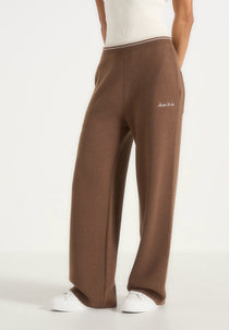 Max - Color Block Signature Knit Track Pants - Taupe / Beige