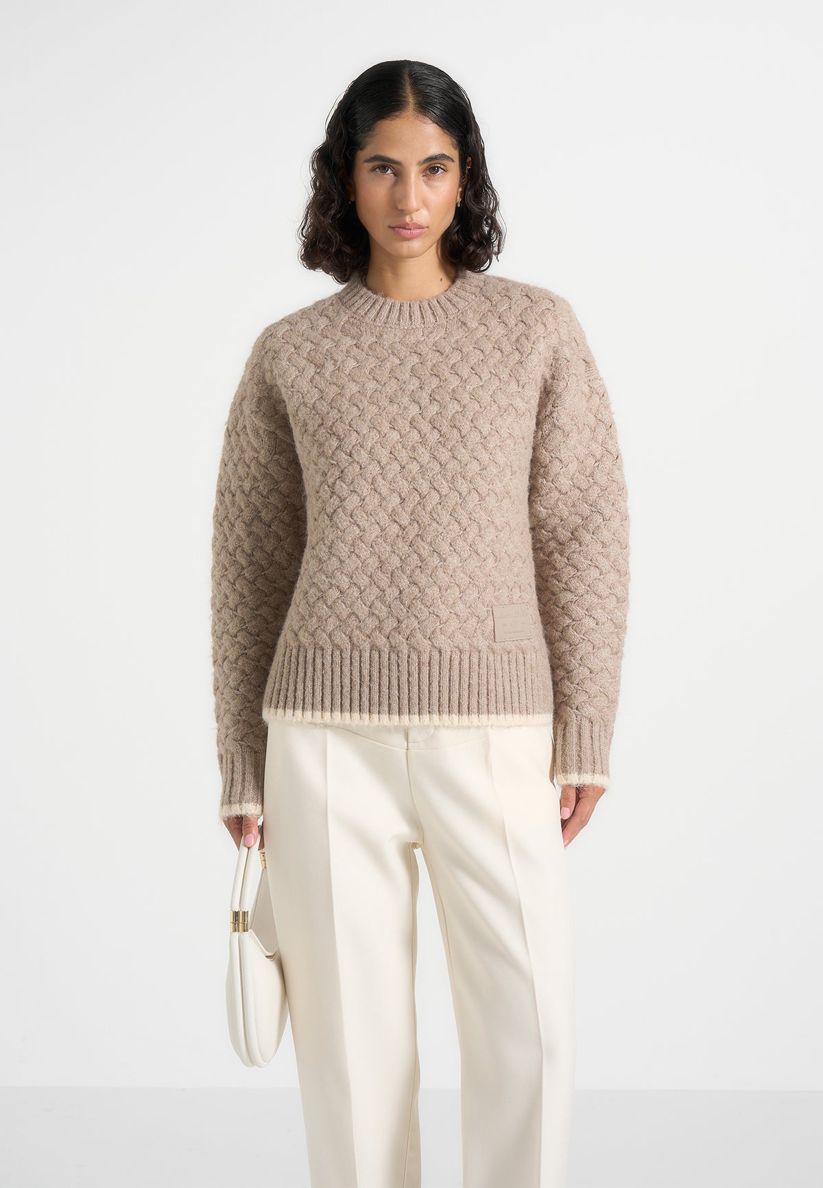 Soren - Waffle Knit Sweater - Beige