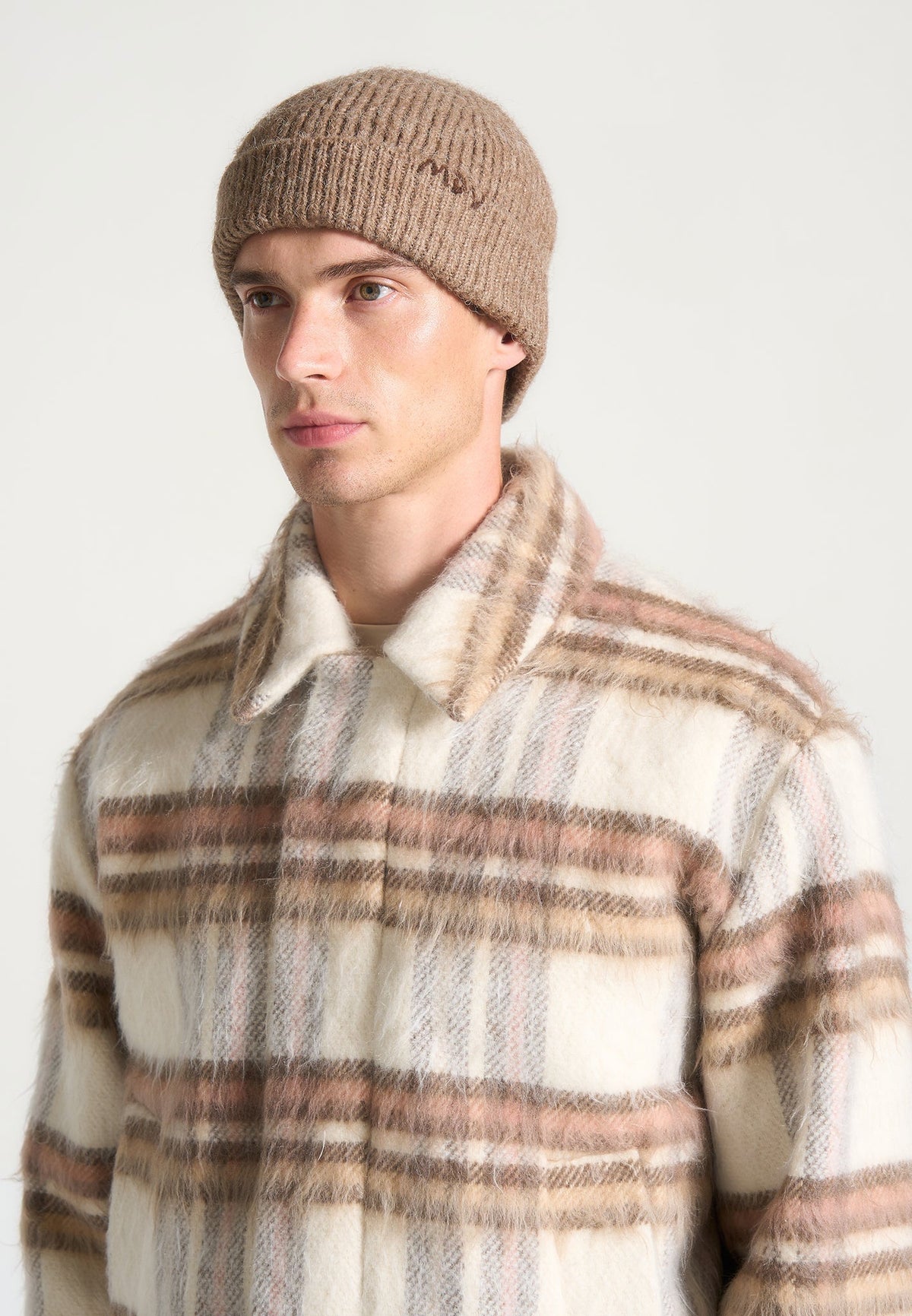 Solan - MDV Handstitched Wool-Blend Knit Beanie - Beige